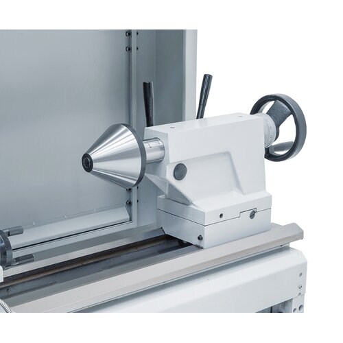 Optionally available: ball nose live center diameter 130 mm for clamping of pipes.