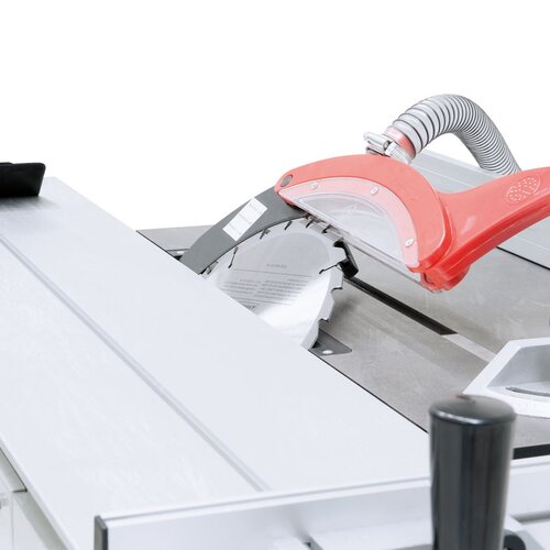 Sawblade can be tilted from 90º to 45º for precise angle cuts.