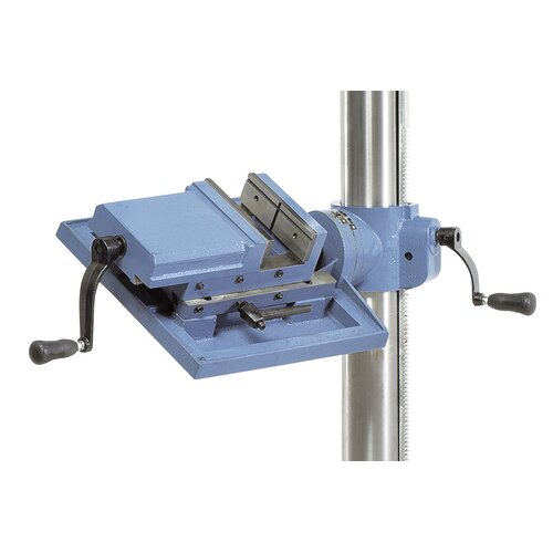 Optional machine vice (155 mm) mounted on the base of the work table.