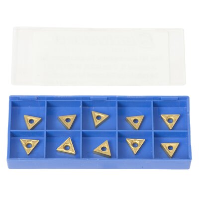 Set carbide tips Tin-coated for turning tool 10, 12 mm (10 pcs.) (for Art.No. 44-2030 - 44-2031)