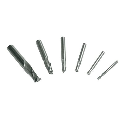 2 flute HSS end mill set, 3 - 10 mm, 6 pcs.