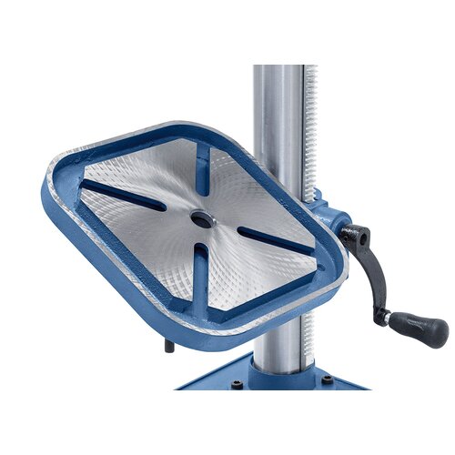 Drill table tilts -45° to +45° and swivels 360° around the column.