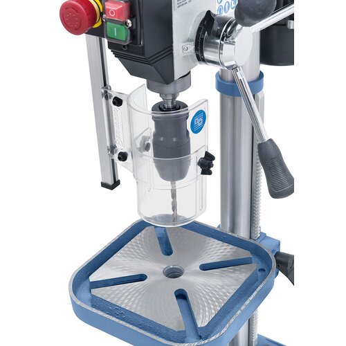 Protective cover in accordance to CE standards, adjustable to the required drill length.