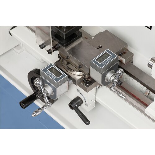 Serially equipped with digital display to ensure precise feed and readout when turning.
