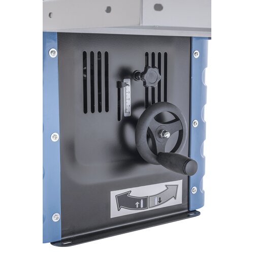 Die Höhenverstellung der Frässpindel erfolgt mittels Handrad und leicht ablesbarer Skala.