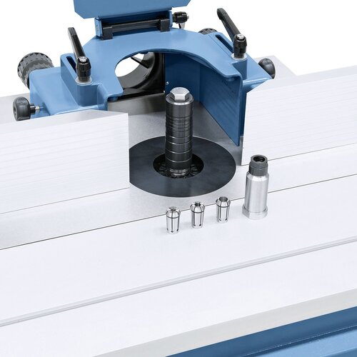 The interchangeable spindle shortens processing times  when working on series.