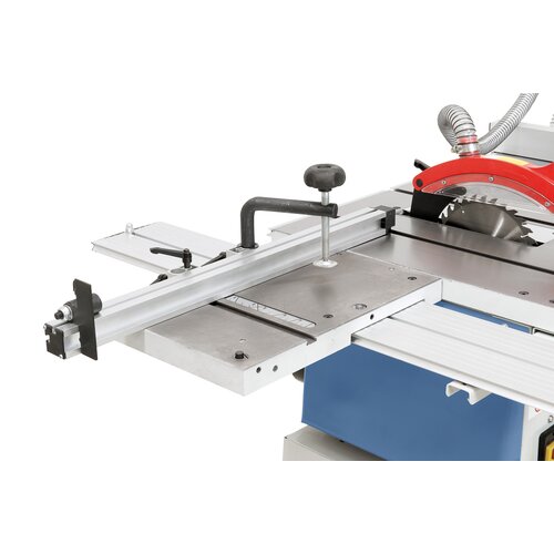 The optionally available roller table with aluminium fence and eccentric holder widens the application range additionally.