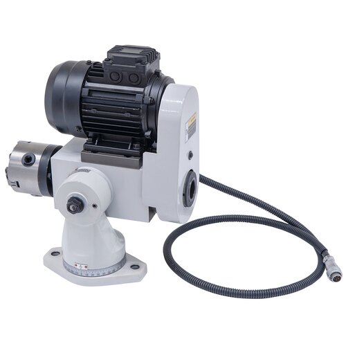 Drive unit with 3-jaw chuck diam. 80 mm, ideal for shaft grinding (standard).