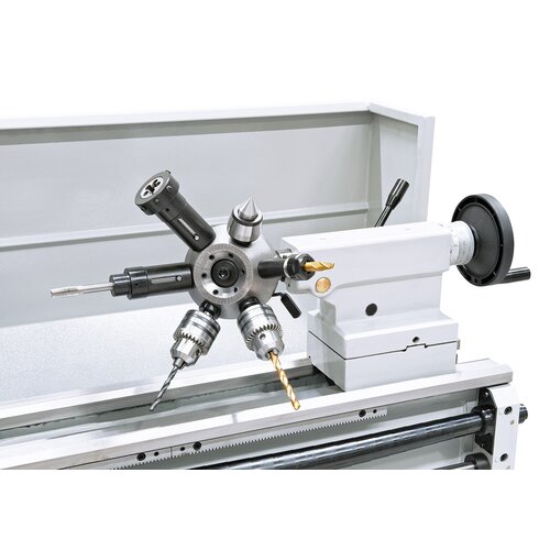 Optionally available: 6-station revolving tailstock turret 