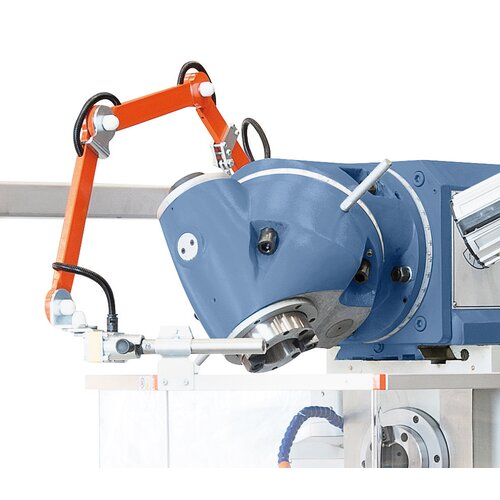 Universal mill head adjustable to various angles.