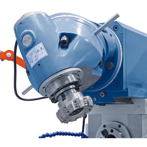 The adjustment of the 90° and 45° level allows the universal mill head to be set to various different angles.